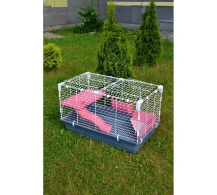 461 Papa&Mama Pet Клетка для грыз. (сенница, полка с туннелем, фальшдно-сетка)  (85смх58смx55см)