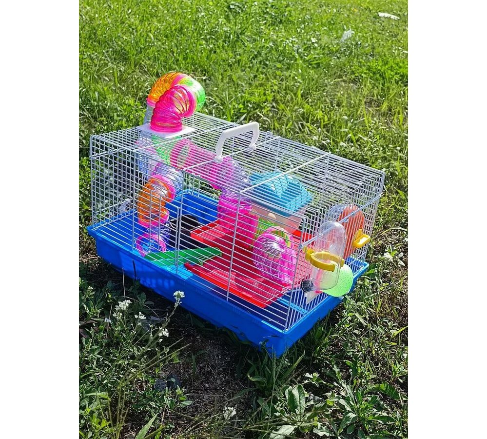 931B Papa&Mama Pet Клетка для хомяка (Домик, колесо, поилка, туннель) (47смх30смx38см) 931B Papa&Mama Pet Клетка для хомяка (Домик, колесо, поилка, туннель) (47смх30смx38см) — изображение 1