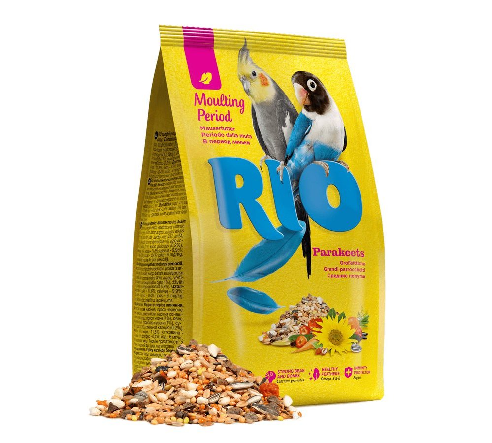RIO Корм для средних попугаев в период линьки, 1 кг RIO Корм для средних попугаев в период линьки, 1 кг - Image 1