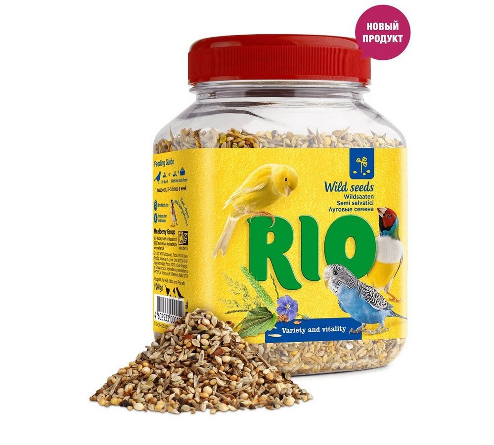 RIO Семена луговых трав. Лакомство для всех видов птиц, 240 г RIO Семена луговых трав. Лакомство для всех видов птиц, 240 г — изображение 1