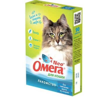Омега Нео + К-ВШ с ржаным солодом <Для выведения шерсти из желудка> д/кошек 90 таб.