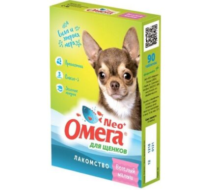 Омега Нео + С-М с пребиотиком <Веселый малыш> д/щенков 60 таб.