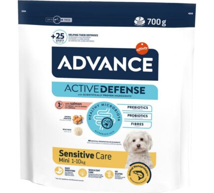 Advance 0,7кг Mini Sensitive Сухой корм для собак с чувствительным пищеварением, лосось