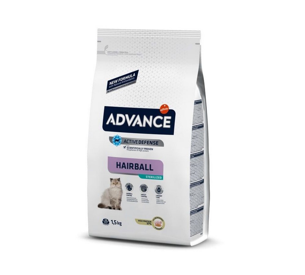 Advance 10 кг Sterilized Hairball Сухой корм для вывода шерсти, для стерилиз. кошек, индейка, ячмень Advance 10 кг Sterilized Hairball Сухой корм для вывода шерсти, для стерилиз. кошек, индейка, ячмень - Image 1