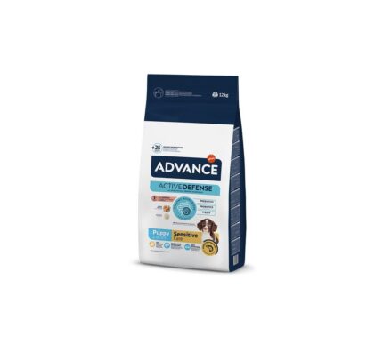 Advance 12 кг Puppy Sensitive Сухой корм для щенков с чувствительным пищеварением, лосось и рис