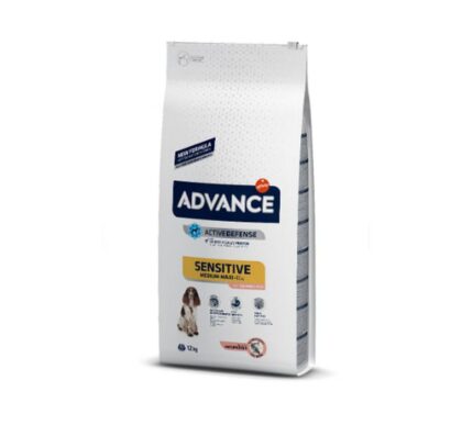 Advance 12кг Sensitive Сухой корм для собак с чувствительным пищеварением, лосось и рис