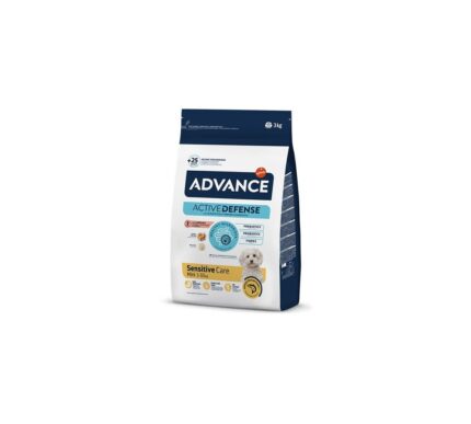 Advance 3,0кг Mini Sensitiv Сухой корм для собак мал пор с чувствительным пищеварением, лосось и рис