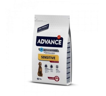 Advance 3,0кг Sensitive Сухой корм для собак с чувствительным пищеварением, ягненок и рис