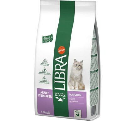 LIBRA CAT 1,5 кг Корм сухой для стерилизованных кошек с курицей