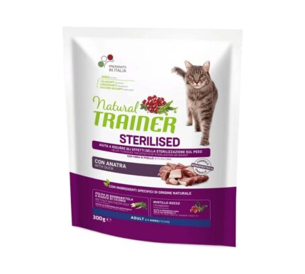 NT 0,3кг Cat Adult Sterilised Корм сухой для стерилизованных кошек и кастрированных котов с (утка)