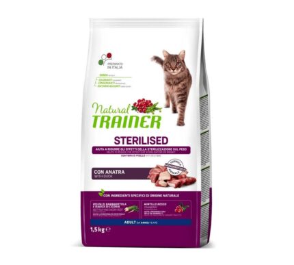 NT 1,5кг Cat Adult Sterilised Корм сухой для стерилизованных кошек и кастрированных котов с уткой