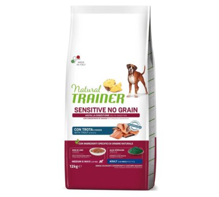 NT 12,0кг Sensitive Med&Max Adult Корм сухой для собак средних и крупных пород NO GRAIN, форель