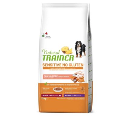 NT 12,0кг Sensitive Medium&Maxi MATURE Корм сухой для собак средних и крупных NO GLUTEN, лосось