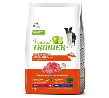 NT 3,0кг Medium Adult Корм сухой для собак средних пород с говядиной  цикорием и спирулиной