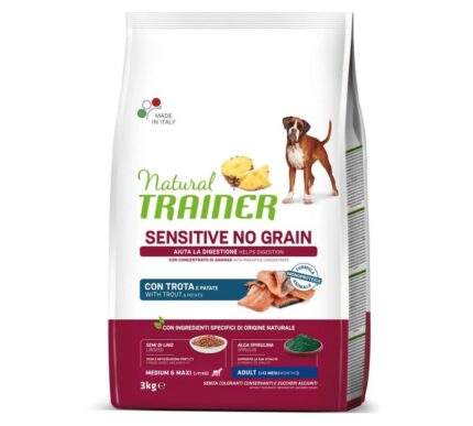 NT 3,0кг Sensitive Med&Max Adult Корм сухой для собак средних и крупных пород NO GRAIN, форель