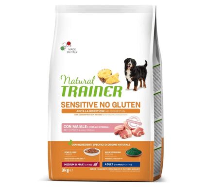 NT 3,0кг Sensitive Medium&Maxi Adult Корм сухой для собак средних и крупных NO GLUTEN, свинина