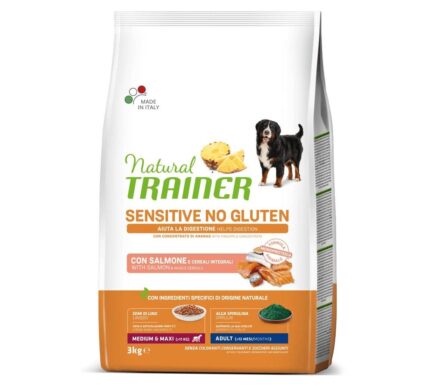 NT 3,0кгSensitive Medium&Maxi Adult Корм сух.для соб.средн. пор. NO GLUTEN с чувств пищев., лосось
