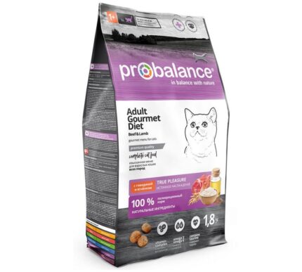 ProBalance 1,8 кг Gourmet diet Корм сухой для кошек с говядиной и ягненком