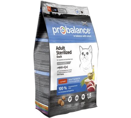 ProBalance 1,8 кг Sterilized Корм сухой для стерилиз. кошек/кастр. котов утка