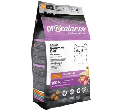 ProBalance 1.8 кг Gourmet diet Корм сухой для кошек с говядиной и кроликом