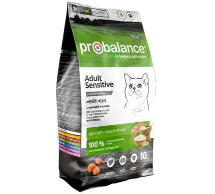 ProBalance 10кг Sensitive корм сух д/кош с чувст пищевар,курица/рис