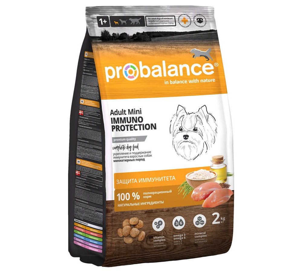 ProBalance 2 кг Immuno Mini Корм сухой для взрослых собак миниатюрных пород ProBalance 2 кг Immuno Mini Корм сухой для взрослых собак миниатюрных пород — изображение 1