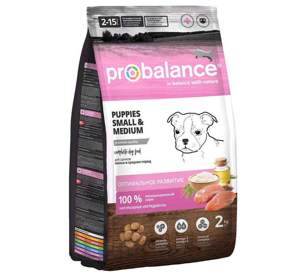 ProBalance 2 кг Puppies Small&Medium Корм сухой для щенков малых и средних пород ProBalance 2 кг Puppies Small&Medium Корм сухой для щенков малых и средних пород - Image 1