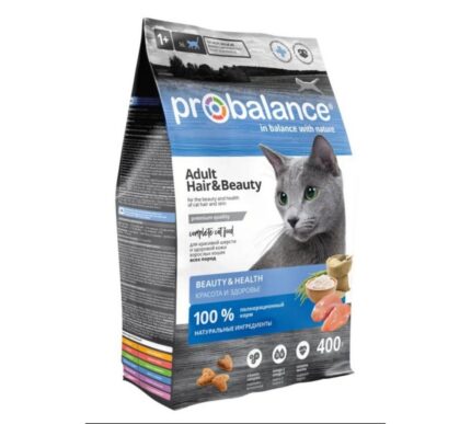 ProBalance 400гр HEAR&BEAUTY Красивая шерсть и здоровая кожа, корм сухой д/кош.