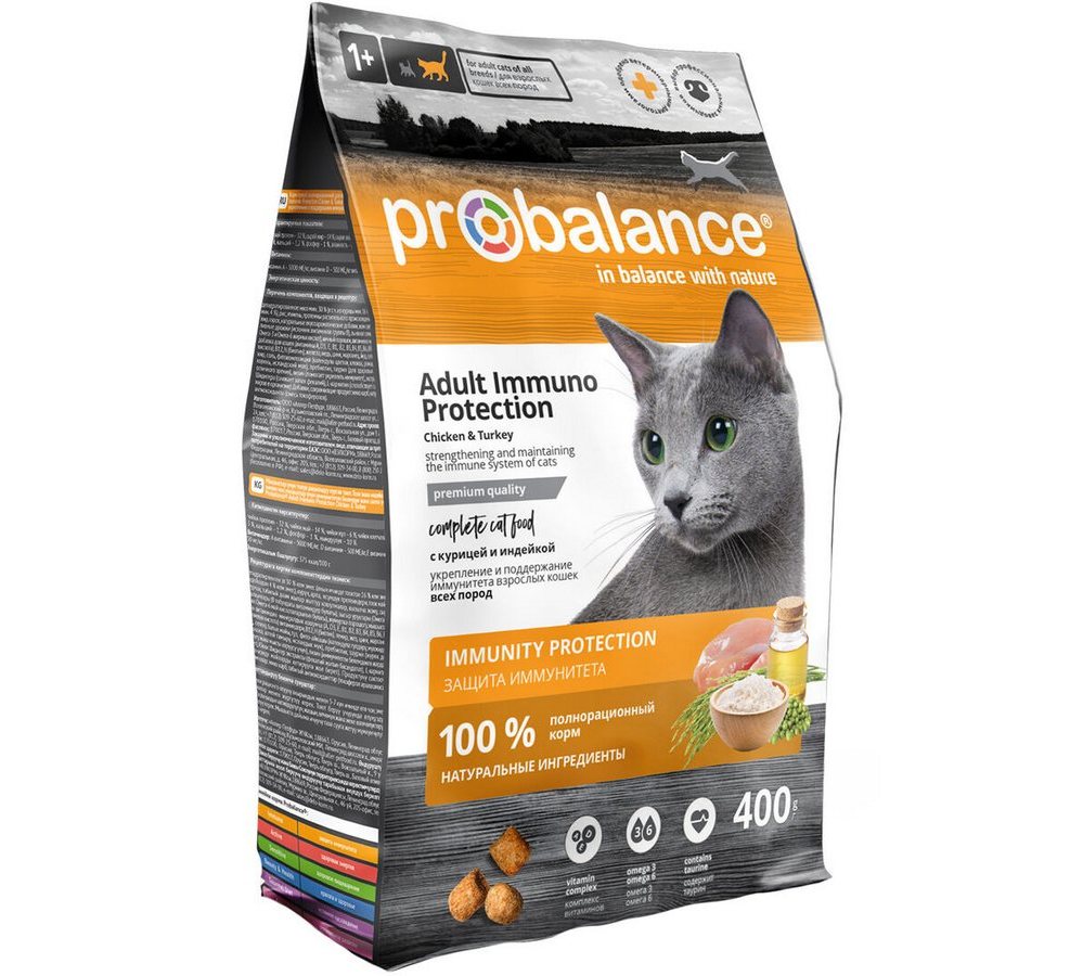 ProBalance 400гр Immuno Protection Корм сухой для кошек с курицей и индейкой ProBalance 400гр Immuno Protection Корм сухой для кошек с курицей и индейкой — изображение 1