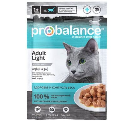 ProBalance 85г  Light Корм консервированный для малоактивных и склонных к избыточному весу кошек