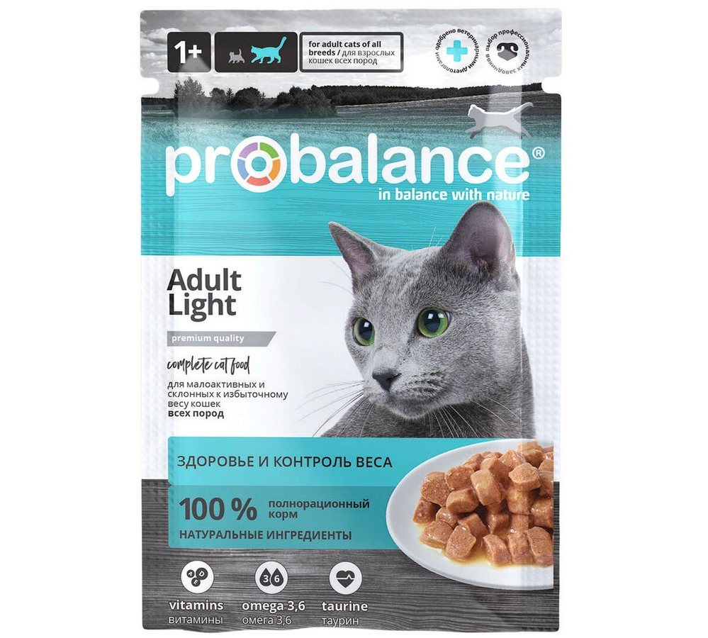 ProBalance 85г Light Корм консервированный для малоактивных и склонных к избыточному весу кошек ProBalance 85г Light Корм консервированный для малоактивных и склонных к избыточному весу кошек — изображение 1