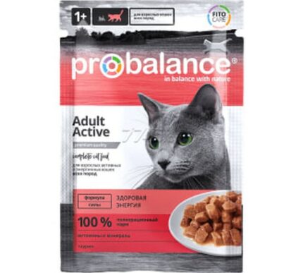 ProBalance 85г Active корм д/активных кошек (пауч) (кр.28)