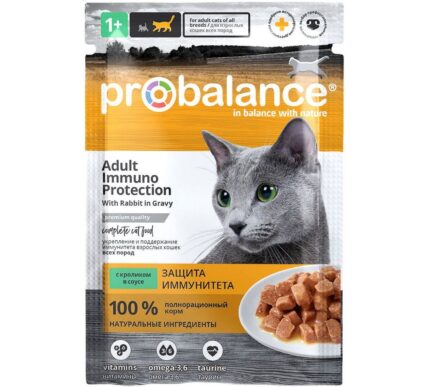 ProBalance 85г Immuno Protection корм д/кош c кроликом в соусе (пауч)( кр28)