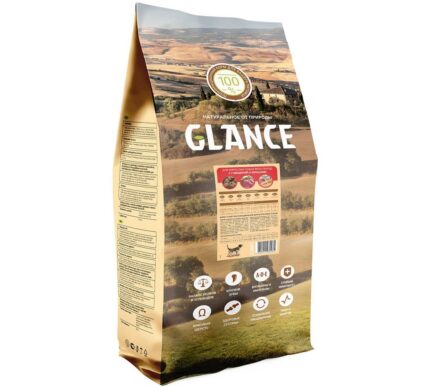 ZK Glance 20кг Корм сухой для взрослых собак всех пород с говядиной и овощами