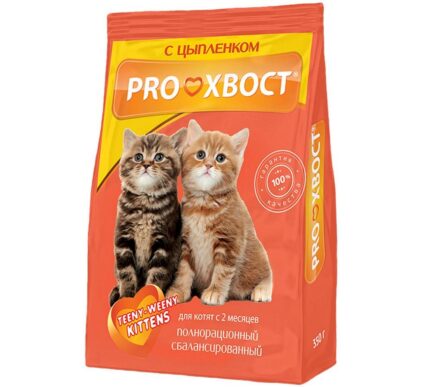 Корм д/котят PROхвост 350гр,цыпленок