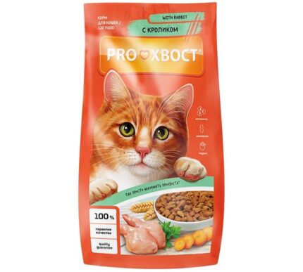 Корм д/кош PROхвост 0,8кг Кролик