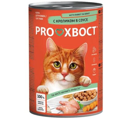 Корм д/кош PROхвост 415гр кролик (консерв)