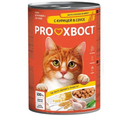 Корм д/кош PROхвост 415гр курица (консерв)