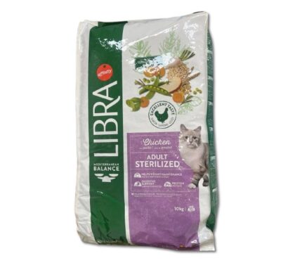 LIBRA CAT 10,0 кг STERILIZED Корм сухой для стерилизованных кошек с курицей