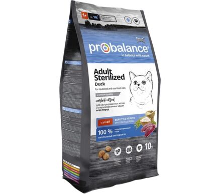 ProBalance 10 кг Sterilized Корм сухой для стерилиз. кошек/кастр. котов утка