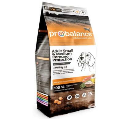 ProBalance 15кг Immuno Adult Small&Medium Корм сухой д/взр собак мал и сред пород (АЗ)