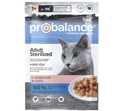 ProBalance 85г Sterilized Корм д/стерил кошек и кастрир котов с креветкой
