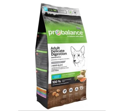 ProBalance 15кг Delicate Digestion корм д/взр собак с лососем и рисом (АЗ)