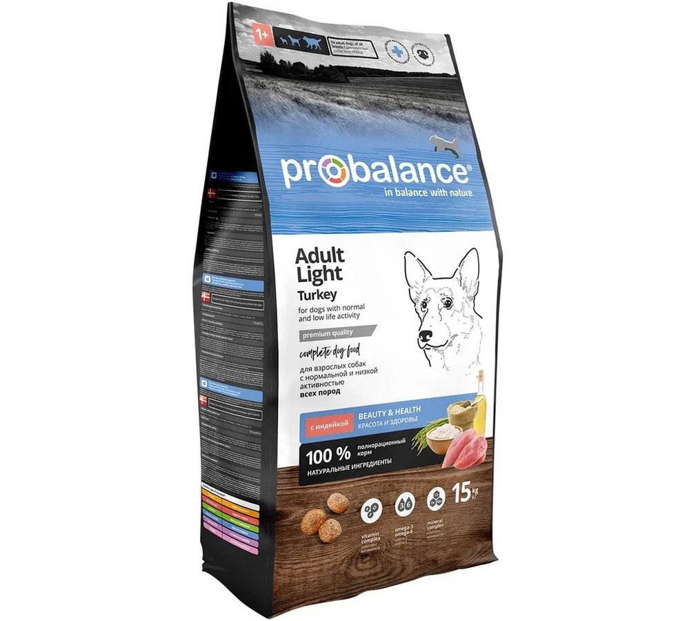 ProBalance 15кг Adult Light Turkey Корм д/взр собак всех пород с с индейкой (АЗ) ProBalance 15кг Adult Light Turkey Корм д/взр собак всех пород с с индейкой (АЗ) — изображение 1