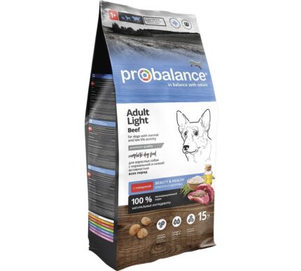 ProBalance 15кг Adult Light Beef Корм д/взр собак всех пород с говядиной (АЗ)