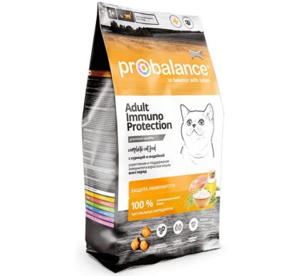 Probalance 8 кг Immuno Protection Корм сухой для кошек, курица-индейка (АЗ)