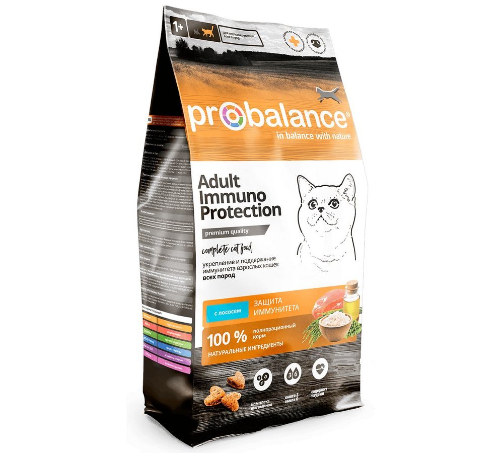 Probalance 8 кг Immuno Protection Корм сухой для кошек, лосось (АЗ) Probalance 8 кг Immuno Protection Корм сухой для кошек, лосось (АЗ) — изображение 1