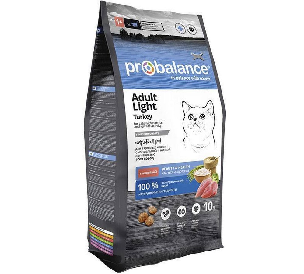 Probalance 8 кг Light Turkey корм сухой для кошек, индейка (ЛМ) Probalance 8 кг Light Turkey корм сухой для кошек, индейка (ЛМ) - Image 1
